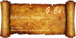 Gönczi Csaba névjegykártya