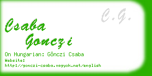 csaba gonczi business card